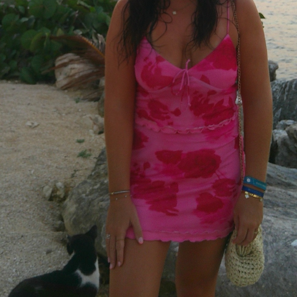 SHEIN two piece floral pink set